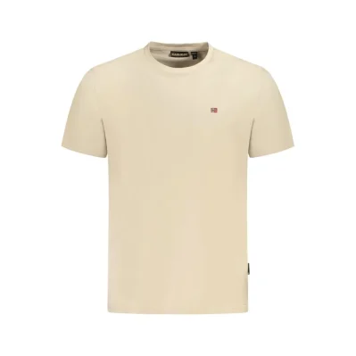 Beige Cotton Men T-Shirt