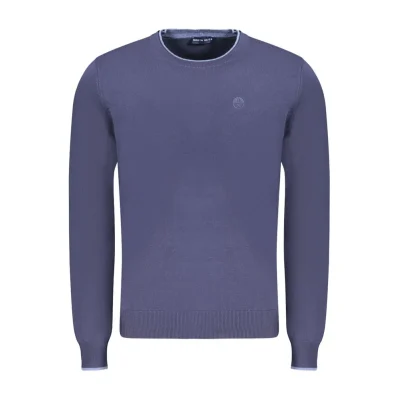 Blue Cotton Men Sweater