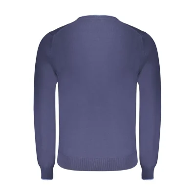 Blue Cotton Men Sweater