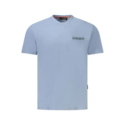 Light Blue Cotton Men T-Shirt