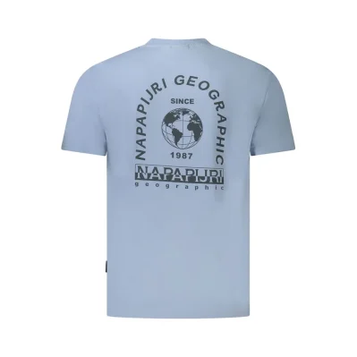 Light Blue Cotton Men T-Shirt