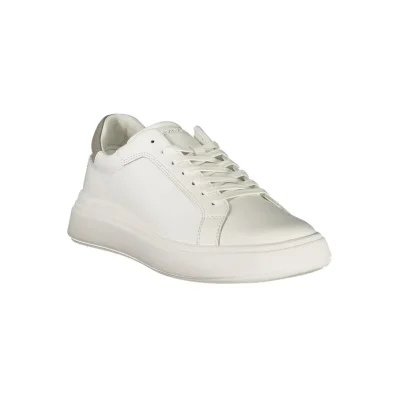 White Polyurethane Men Sneaker