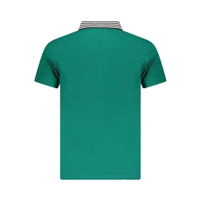 Green Cotton Men Polo Shirt