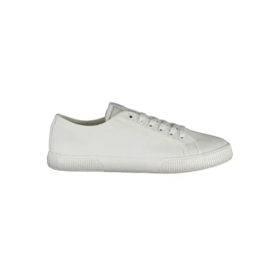 White Polyester Men Sneaker