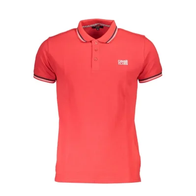 Red Cotton Men Polo Shirt