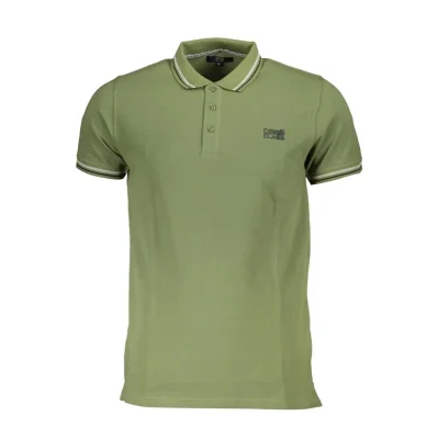 Green Cotton Men Polo Shirt