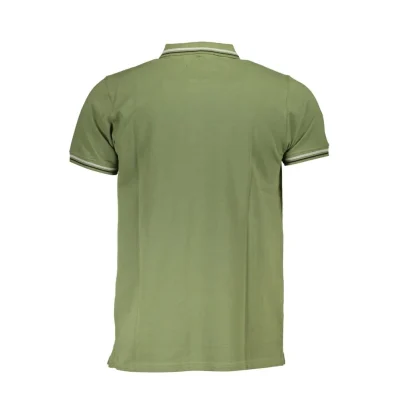 Green Cotton Men Polo Shirt