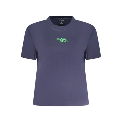 Blue Cotton Women T-Shirt