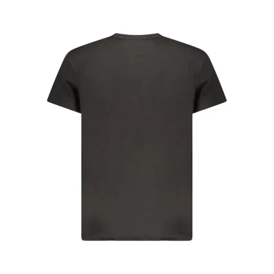 Black Cotton Men T-Shirt