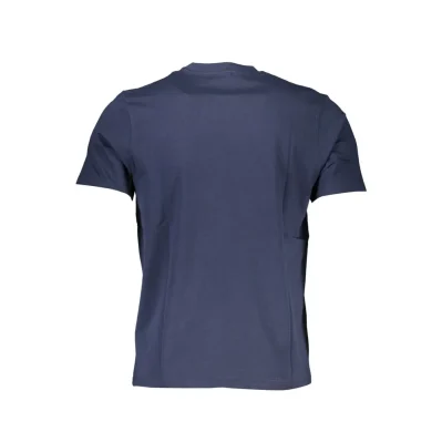 Blue Cotton Men T-Shirt