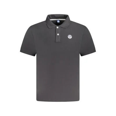 Black Cotton Men Polo Shirt