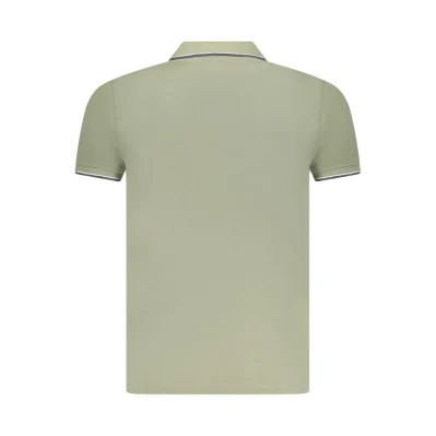 Green Cotton Men Polo Shirt