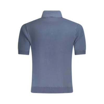 Blue Cotton Men's Polo Shirt