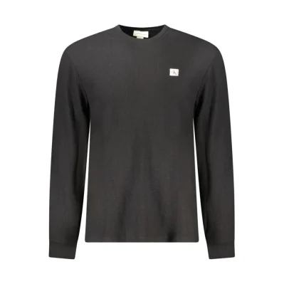 Black Cotton Men Sweater
