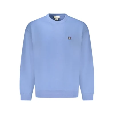 Blue Cotton Men Sweater