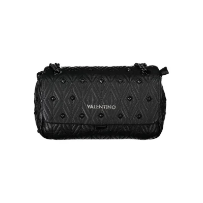 Black Polyurethane Women Shoulder Bag