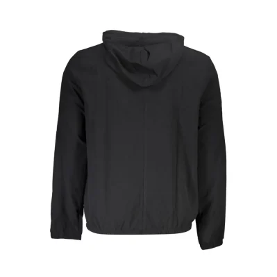 Black Polyester Men Sweatshirt