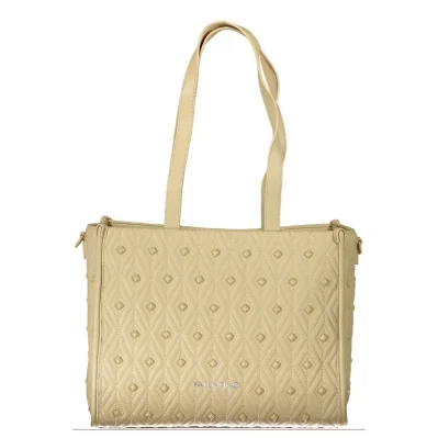 Beige Polyurethane Women's Handbag