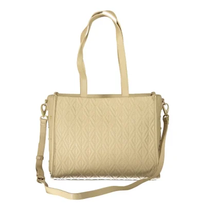 Beige Polyurethane Women's Handbag