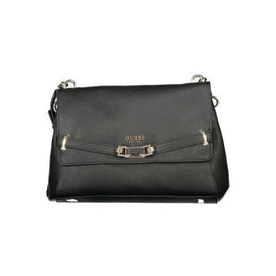 Black Polyurethane Women Handbag