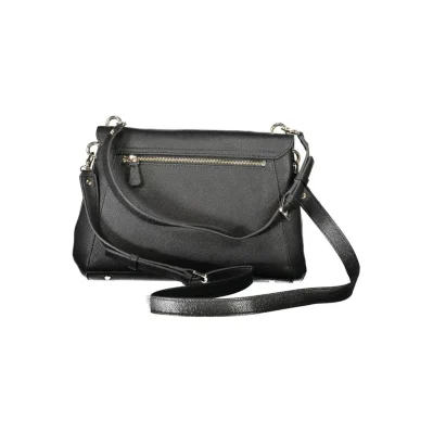 Black Polyurethane Women Handbag