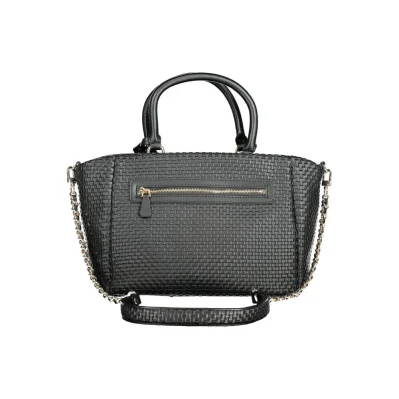 Black Polyurethane Women Handbag