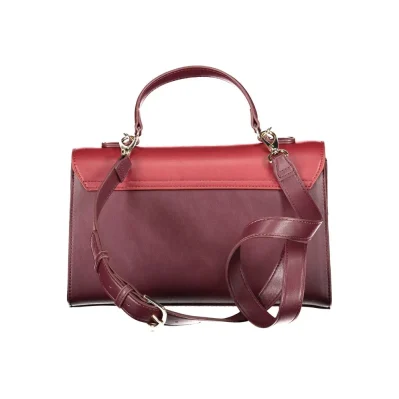 Red Polyurethane Women Handbag