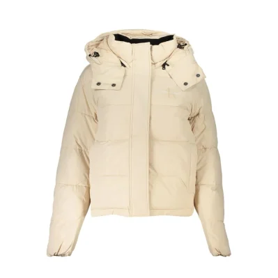 Beige Polyester Women Jacket