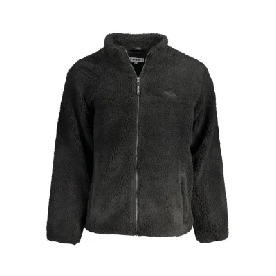 Black Polyester Men Jacket