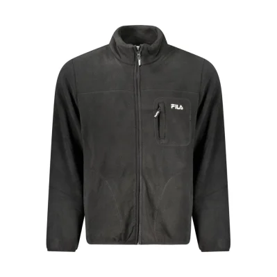 Black Polyester Men Jacket