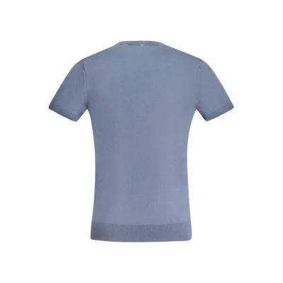 Blue Cotton Men T-Shirt