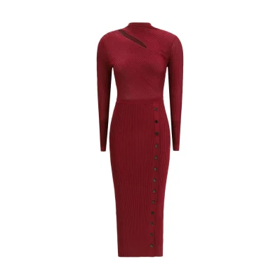 Bordeaux Viscose Casual Dress