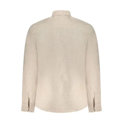 Beige Linen Men Shirt