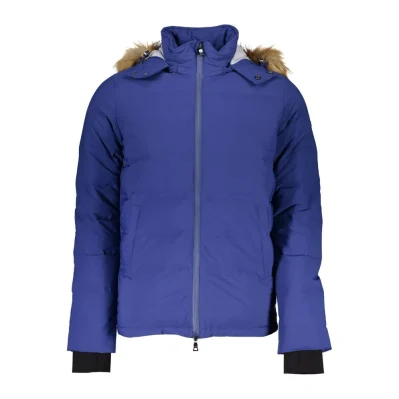 Blue Polyamide Men Jacket