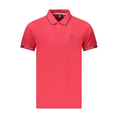 Red Cotton Men Polo Shirt