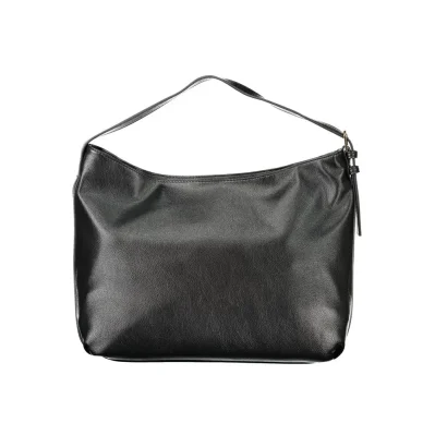 Black Polyethylene Women Handbag