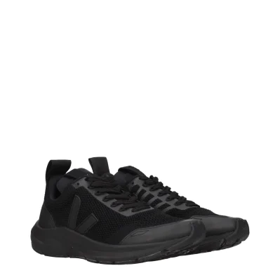 Black Fabric Athletic Sneakers