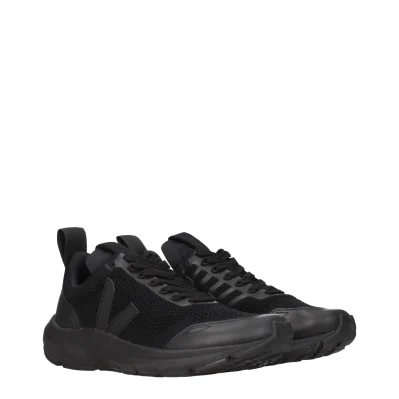 Black Fabric Athletic Sneakers
