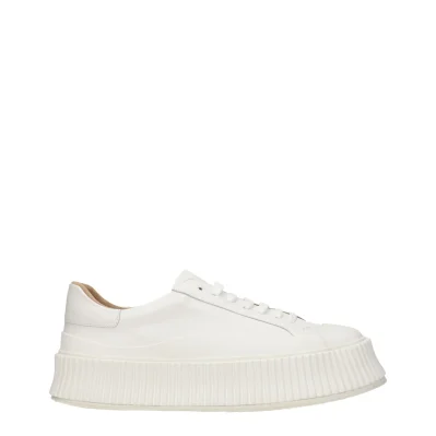 White Leather Platform Sneakers