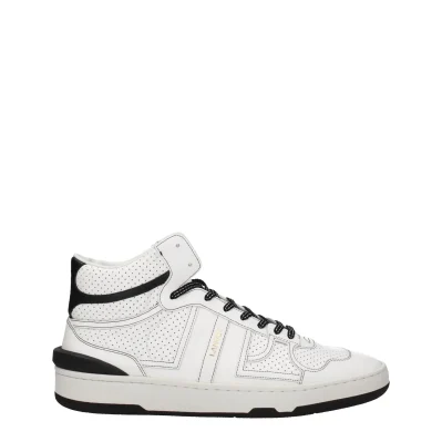 White Leather High Top Sneakers