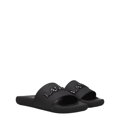 Black Cotton Slippers