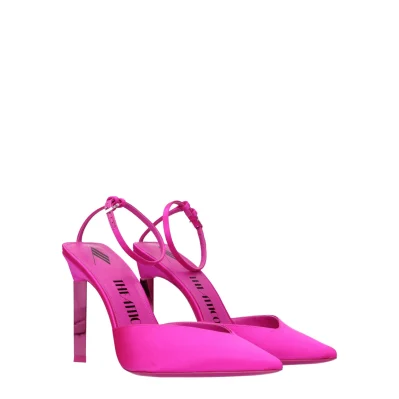 Pink Satin Stiletto Heel Sandals