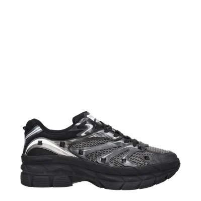 Black Fabric Athletic Sneakers