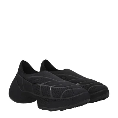Black Fabric Slip-On Loafers