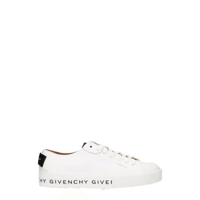 White Leather Low Top Sneakers