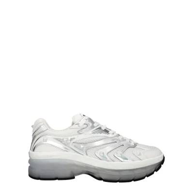 White Fabric Athletic Sneakers