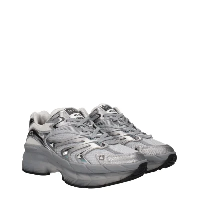 Gray Fabric Athletic Sneakers