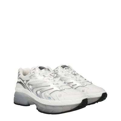 White Fabric Athletic Sneakers