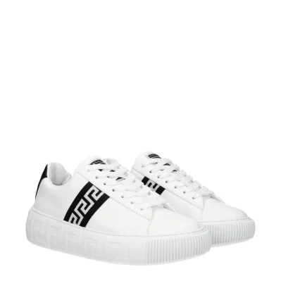 White Leather Low Top Sneakers