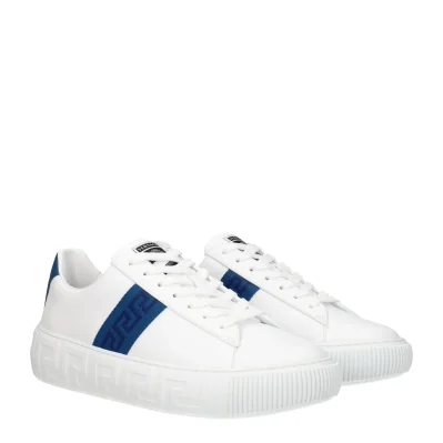 White Leather Low Top Sneakers